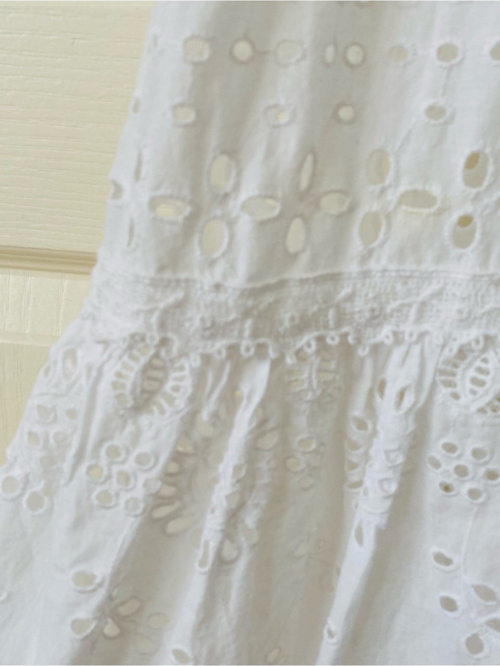 $495 LoveShackFancy Elspeth White Lace Crochet Scalloped Broderie Shirt Dress XS - Picture 10 of 15